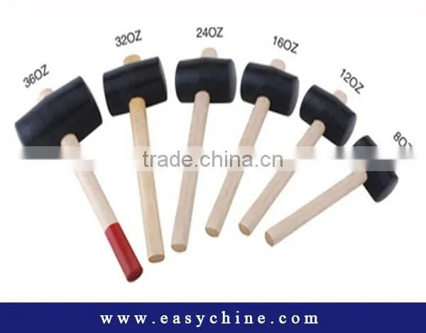 8-40oz Black Wooden Handle Rubber Mallet Hammer With Lowest Price