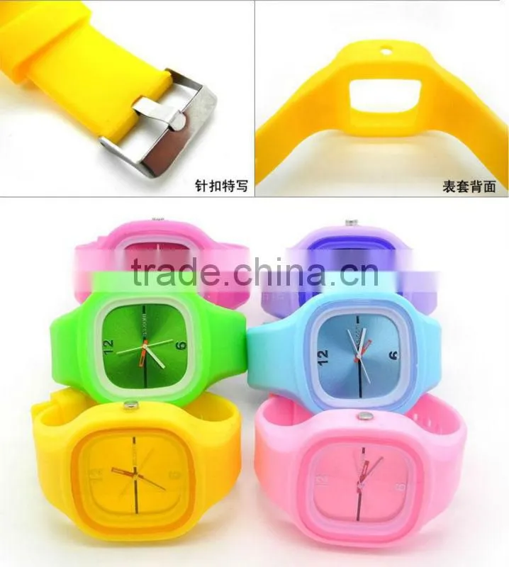 Fresh perfect flowery analog jelly candy smart quartz silicone watch for all