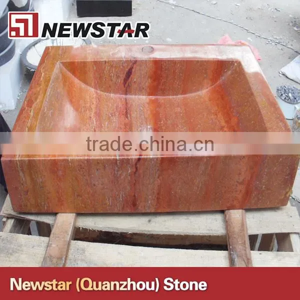 sunny beige marble stone sink