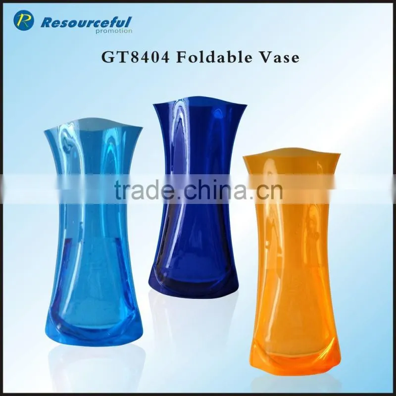 best promotion pvc flower vase,folding plastic flower vase