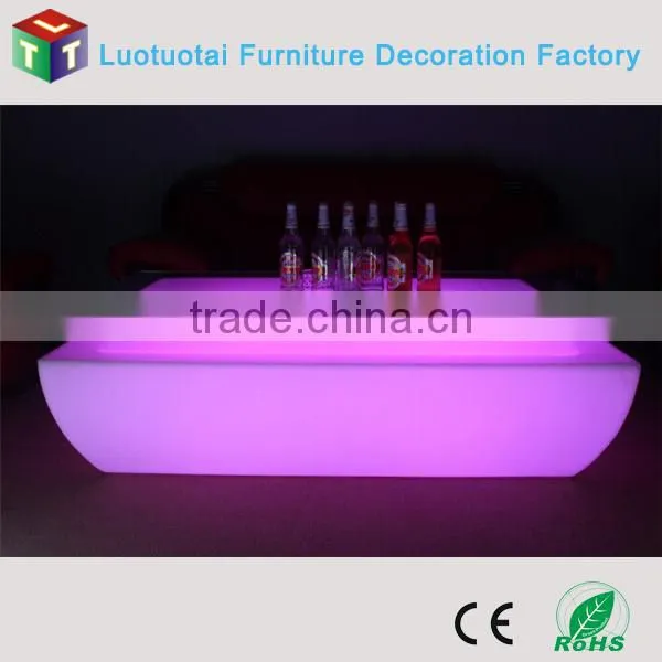 Commercial living room 16 color change led sofa set with tea table