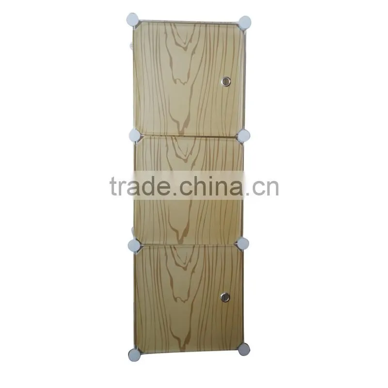 DIY Plastic 3 Cubes Bookcase With Door