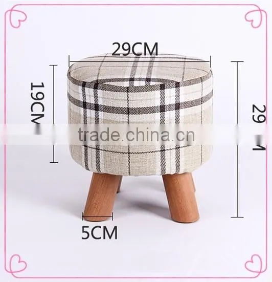 Trade assurance Mini cute wooden stools for kids linen chair wholesale