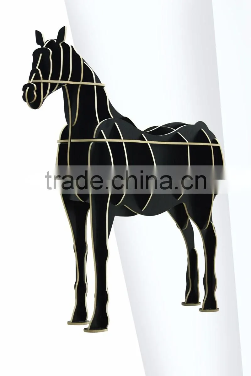 puzzle wood craft Horse table book shelves creative animal furniture