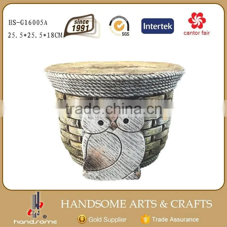 25.5 CM Large Home and Garden Decorative Owl Statue Flower Pot