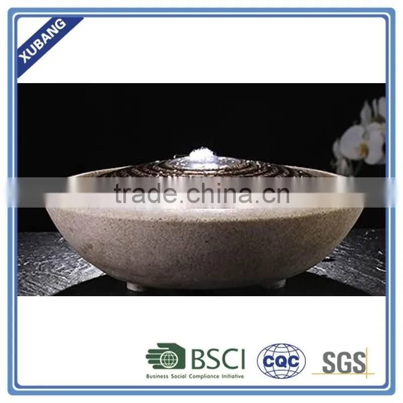 sandstone outdoor water fountain with LED light