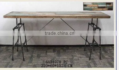 New solid wood vintage cafe Western restaurant table and chairs combination display rack