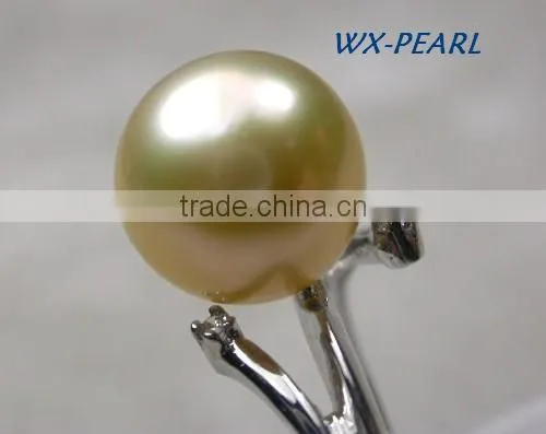 fashion gold stainless steel golden pearl rings