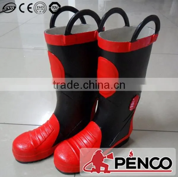EN ISO 20345 rubber fire fighter boots with steel toe and capes