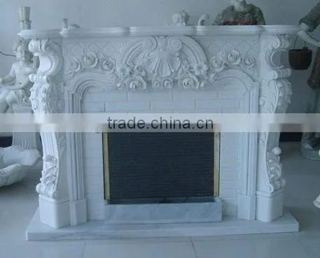 white marble fireplace