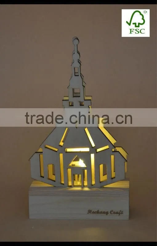 2016 laser cutting wooden crafts , wooden christmas decor