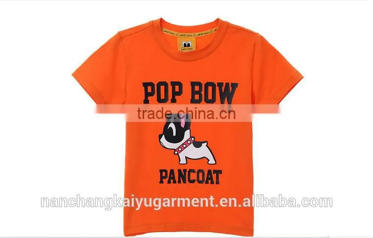 Wholesale Boy kids funny cartoon printed organic cotton T shirt