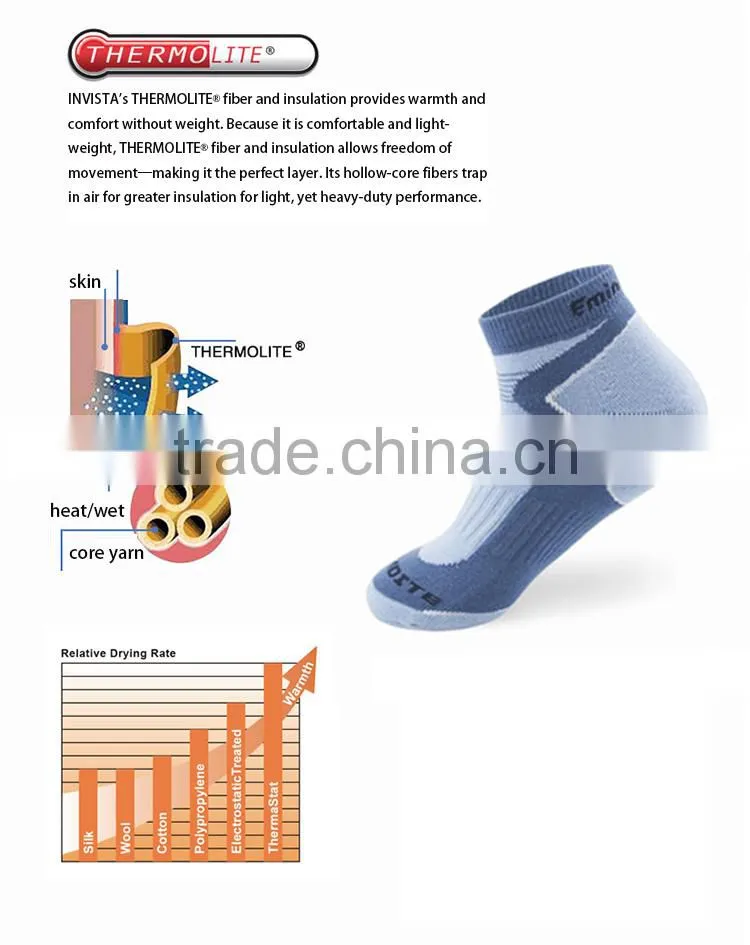 custom logo thermolite warm sport men ankle low cut sock