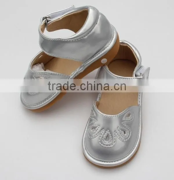 Colorful pu leather rubber sole child shoes