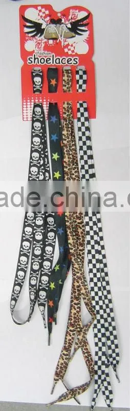 Cute picture colored fancy flat shoe laces
