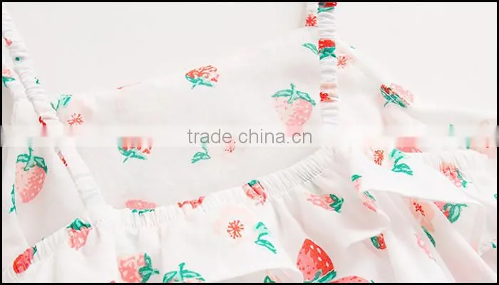 digital print cotton poplin romper baby girl clothes