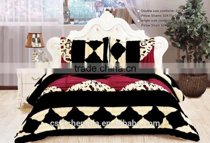 100% Polyester PV printed plush fleece fabric textile microfiber or sherpa quilt