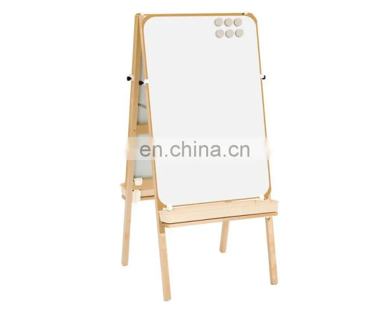Double sided kids learning drawing board with stand