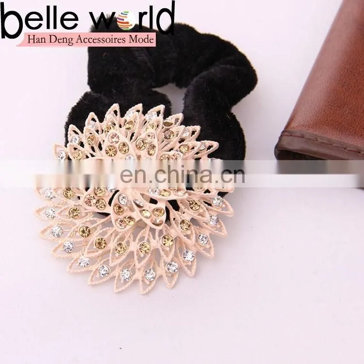 Grace Ladies Flower Crystal Rhinestone Ponytail Holder