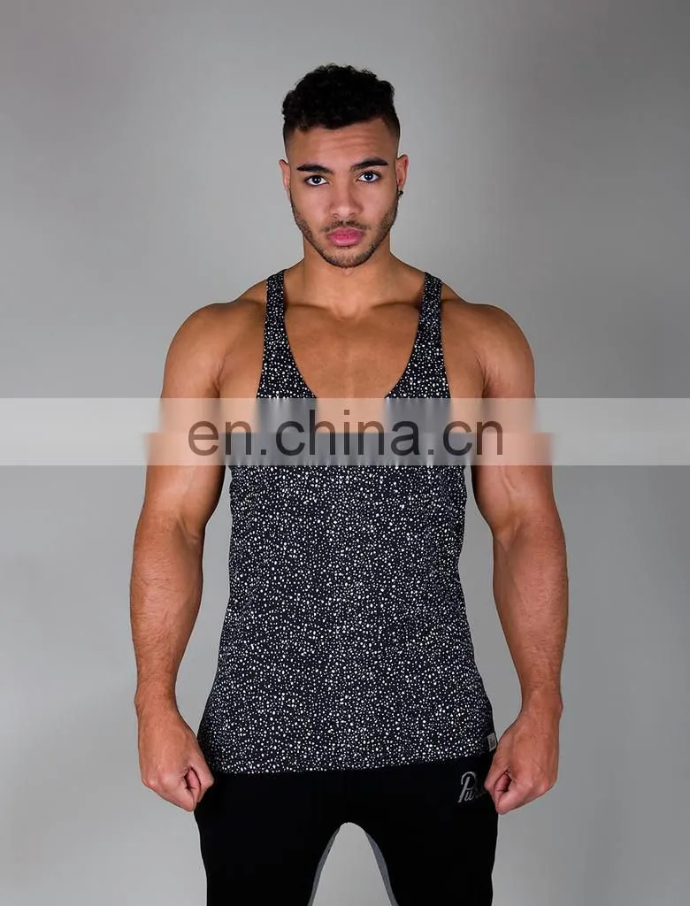 Trade Assurance Yihao 2015 Mens Sports Gym Wear Clothing Blended Cotton Stringer Vest Tank Top