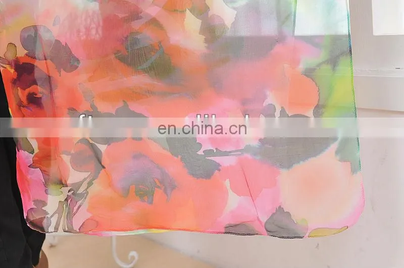 Digital Printed 100%Silk Square Chiffon Scarf