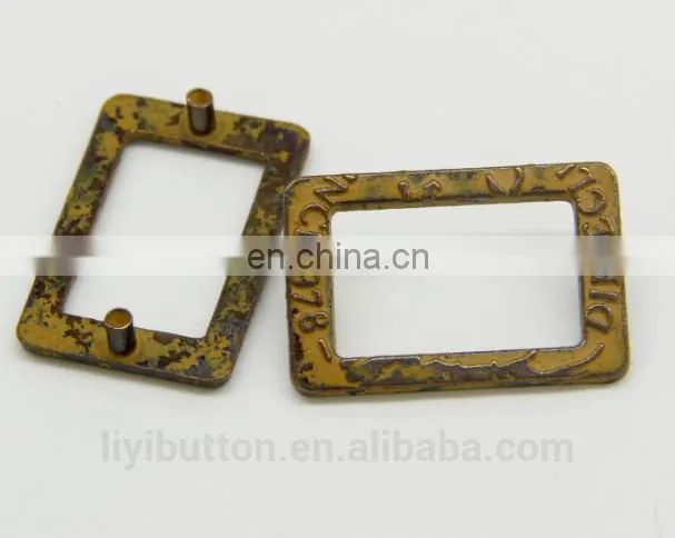 colorful custom metal label with antique painted color metal logo plate for jeans
