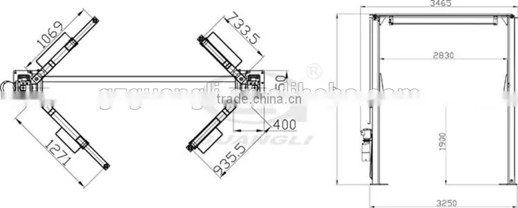 Factory supply CE approved professional hydraulic 2 two post car lift with competitive price