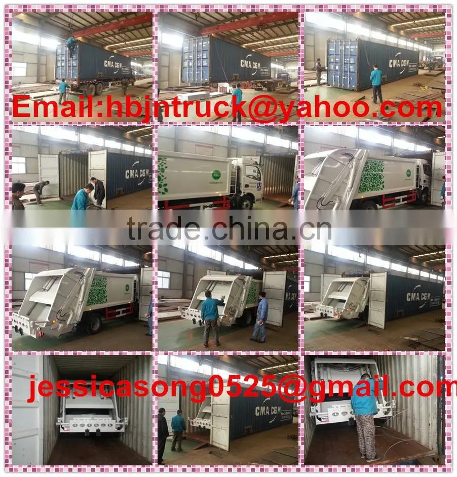 dongfeng garbage truck rear compactor 7cbm
