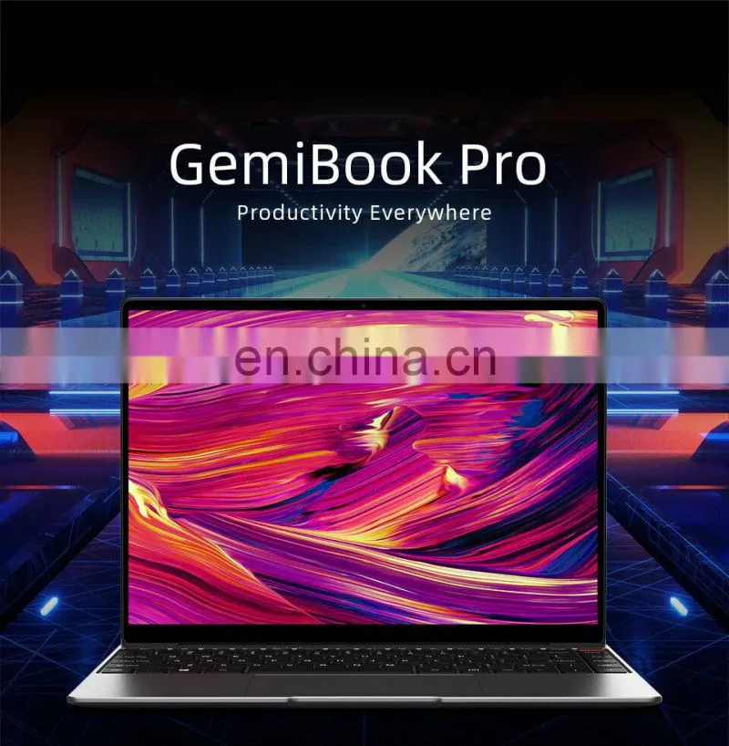 GemiBook Pro 14 inch 2K laptops 8GB 256GB Celeron J4125 Quad Core Win10 Netbooks with Backlit Keyboard Laptop