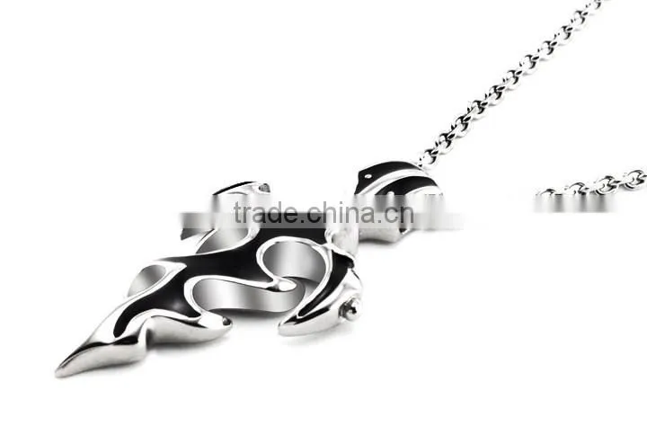 Famous brand treasured sword designer charms pendant man heavy stainless silver steel necklace paypal accept