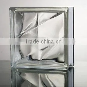 190*190*80mm Colored and Clear Glass Blocks /decorative seawave glass brick