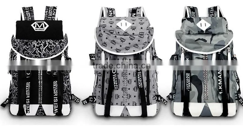 Wholesale custom canvas hiking school bags travel printed laptop school bag backpack