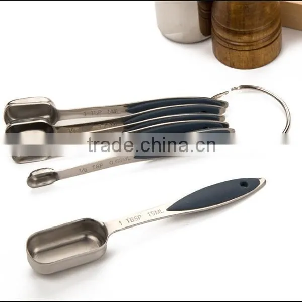 Set of 6 Non slip Handles Stainless Steel Measuring Spoon Set
