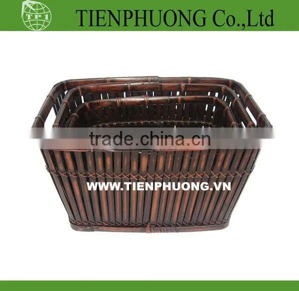 Bamboo bicycle basket