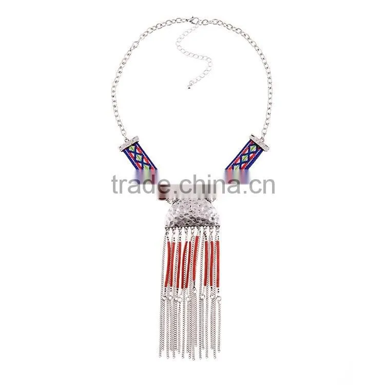 Fashion Ethnic Costume Jewelry Chains Tassels Pendant Necklace