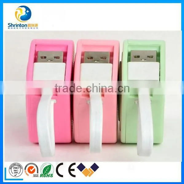 Colorful 2 IN 1 usb cable multi-function usb charger cable for both Apple/Android
