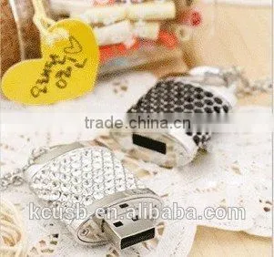 Crystal lock necklace usb flash memory