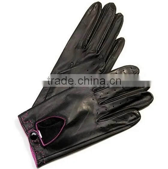Fashion Black Men's Driving Leather Gloves