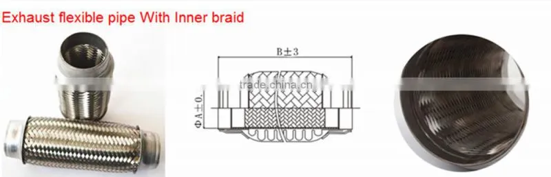 3" flexible exhaust pipe type with woven innerliner or with double braids