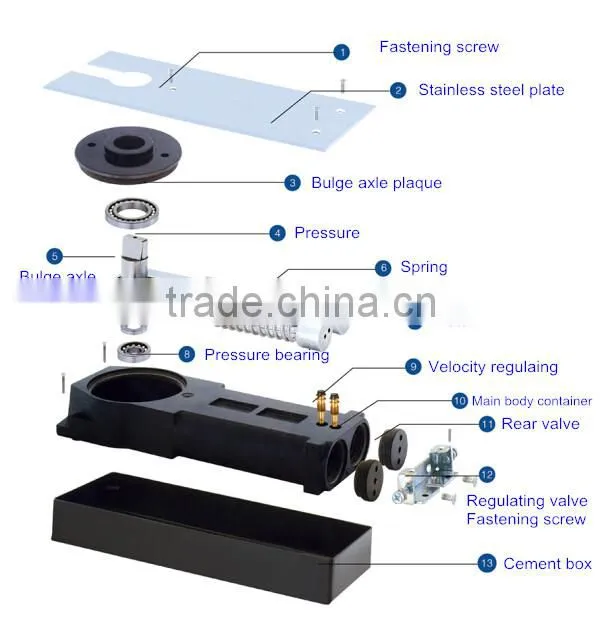 thin and beautiful floor hinge for 100kg glass door