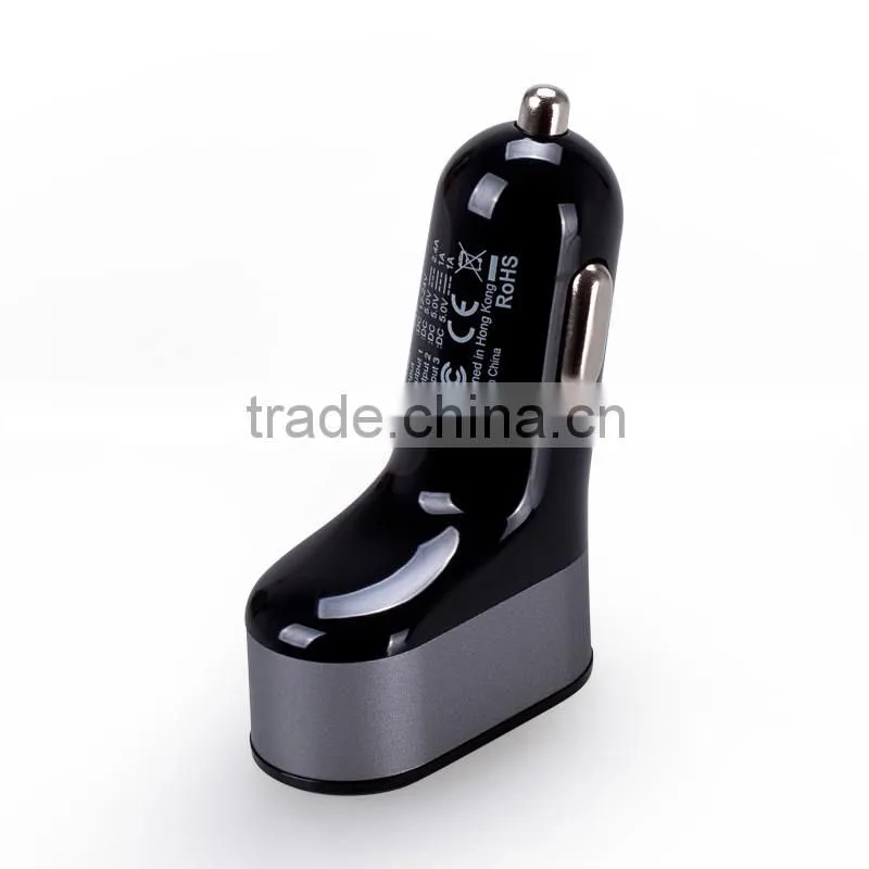 Momax XC Series 2.4A Quick Charging 3 USB Ports Car Charger for iPhone/ Android Mobile Phone Fashion Car Charger MT-5677