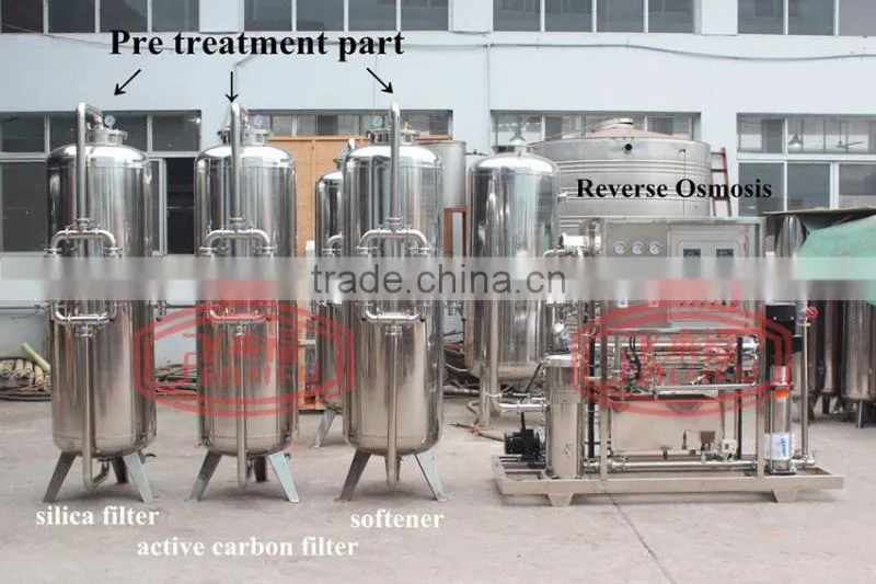 2000Liter/h Ro water purifier/purified mineral water treatment facilities