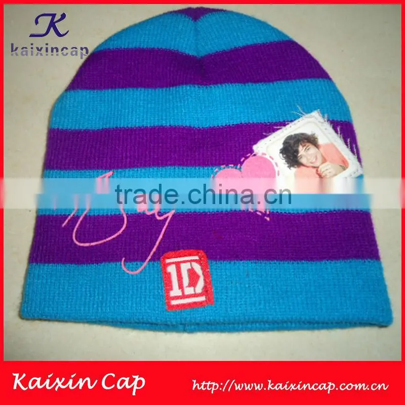 pink girl fashion acryl Beanie hat 100% acryl knit cap