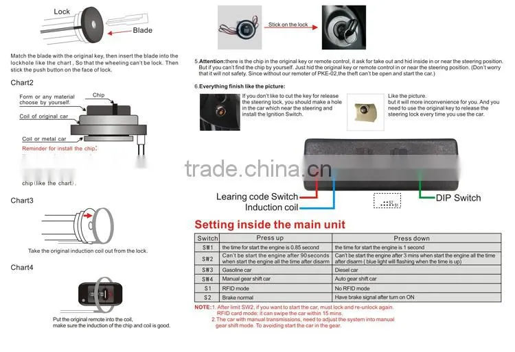 Universal pke car alarm system made in China
