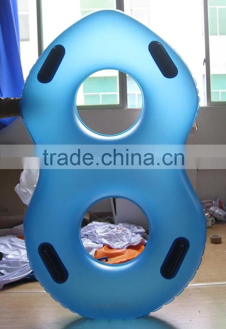 Big double ring yellow inflatable adult swim ring