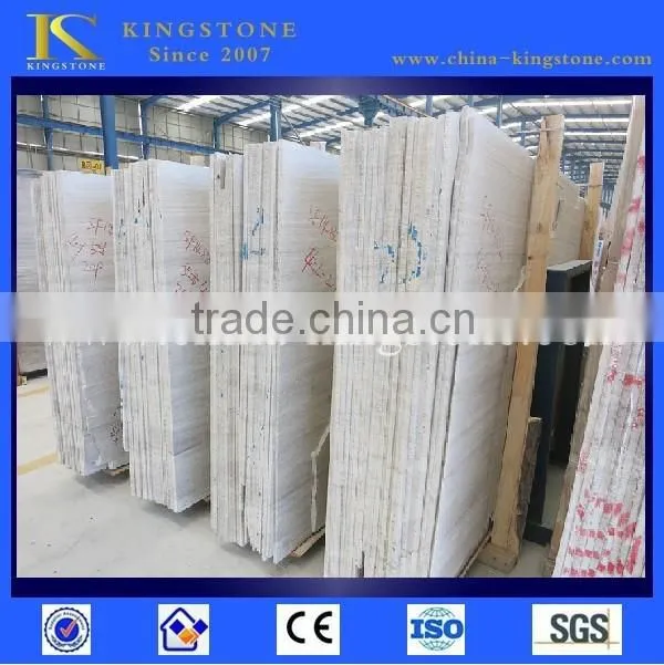 Cheap Chinese wood grain white marble in stock