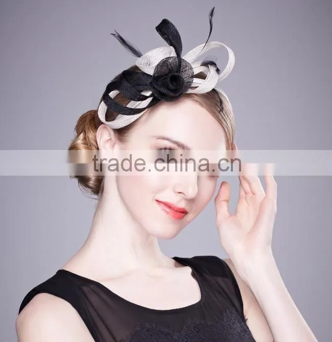 Mini fascinator hats with bow decorate with feather
