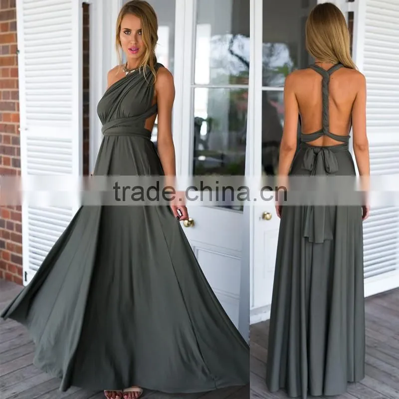 2016 Fashion Women Multi Way Convertible Wrap Dress Prom Gown Evening Formal Dress
