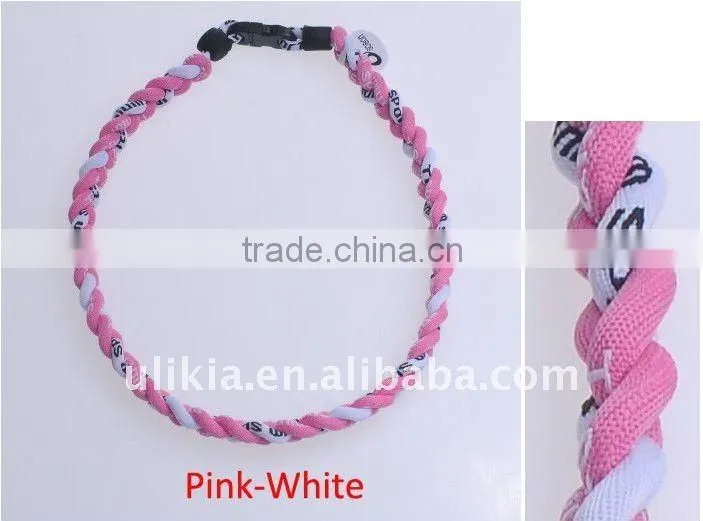 Germanium Titanium Baseball Sport Necklaces tri-braided 22''