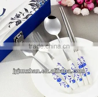 Gift spoon fork chopstick with ceramic handle and low price